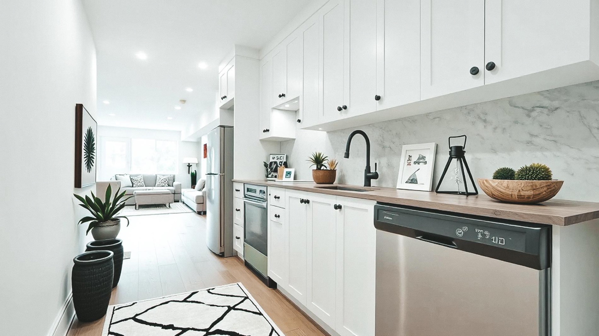 Modern kitchen with dishwasher at Domaine Pelican
